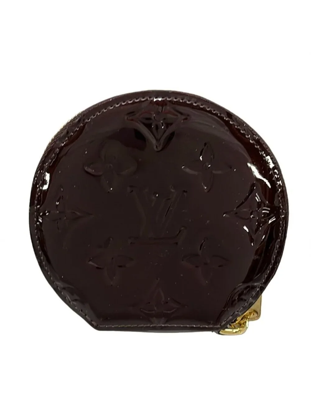Louis Vuitton Coin Purse Monogram Vernis Port Monecruille Leather with Amarante